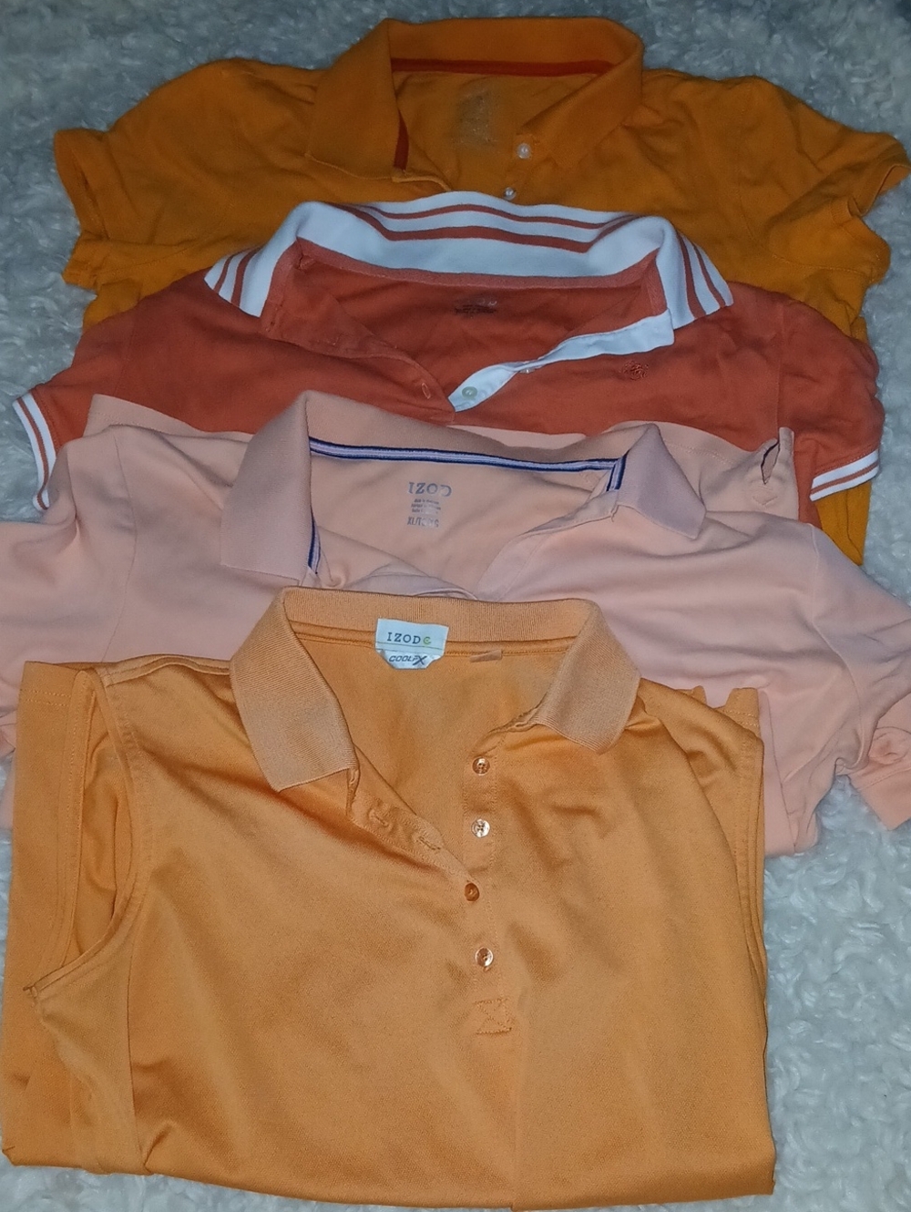 Bundle of Orange and Peach Polo Shirts